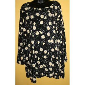 Napa Valley 3x Stunning Black White Polka Dot Yellow Floral Blouse Flare Slvs